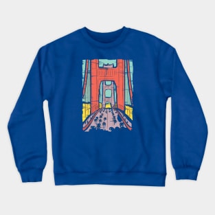 Vintage Sketch Art of Golden Gate Bridge San Francisco Crewneck Sweatshirt